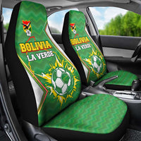 Bolivia La Verde Soccer Car Seat Cover with Number and Flaming Ball Graphic