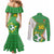 Personalized Bolivia La Verde Soccer Couples Matching Mermaid Dress and Long Sleeve Button Shirt with Number and Flaming Ball Graphic
