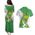 Personalized Bolivia La Verde Soccer Couples Matching Puletasi and Hawaiian Shirt with Number and Flaming Ball Graphic