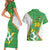 Personalized Bolivia La Verde Soccer Couples Matching Short Sleeve Bodycon Dress and Hawaiian Shirt with Number and Flaming Ball Graphic