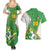 Personalized Bolivia La Verde Soccer Couples Matching Summer Maxi Dress and Hawaiian Shirt with Number and Flaming Ball Graphic