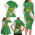 Personalized Bolivia La Verde Soccer Family Matching Long Sleeve Bodycon Dress and Hawaiian Shirt with Number and Flaming Ball Graphic TS04