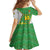 Personalized Bolivia La Verde Soccer Family Matching Off The Shoulder Long Sleeve Dress and Hawaiian Shirt with Number and Flaming Ball Graphic
