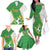 Personalized Bolivia La Verde Soccer Family Matching Off The Shoulder Long Sleeve Dress and Hawaiian Shirt with Number and Flaming Ball Graphic