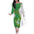 Personalized Bolivia La Verde Soccer Family Matching Off The Shoulder Long Sleeve Dress and Hawaiian Shirt with Number and Flaming Ball Graphic