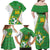 Personalized Bolivia La Verde Soccer Family Matching Off Shoulder Maxi Dress and Hawaiian Shirt with Number and Flaming Ball Graphic