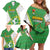 Personalized Bolivia La Verde Soccer Family Matching Off Shoulder Short Dress and Hawaiian Shirt with Number and Flaming Ball Graphic