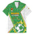 Personalized Bolivia La Verde Soccer Family Matching Off Shoulder Short Dress and Hawaiian Shirt with Number and Flaming Ball Graphic
