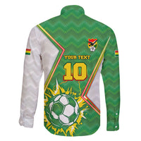 Personalized Bolivia La Verde Soccer Family Matching Puletasi and Hawaiian Shirt with Number and Flaming Ball Graphic TS04