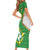 Personalized Bolivia La Verde Soccer Family Matching Short Sleeve Bodycon Dress and Hawaiian Shirt with Number and Flaming Ball Graphic TS04