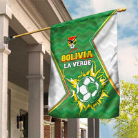 Bolivia La Verde Soccer Garden Flag with Number and Flaming Ball Graphic