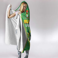 Bolivia La Verde Soccer Hooded Blanket with Number and Flaming Ball Graphic