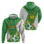 Personalized Bolivia La Verde Soccer Hoodie with Number and Flaming Ball Graphic