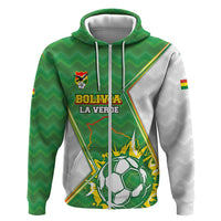 Personalized Bolivia La Verde Soccer Hoodie with Number and Flaming Ball Graphic