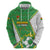 Personalized Bolivia La Verde Soccer Hoodie with Number and Flaming Ball Graphic