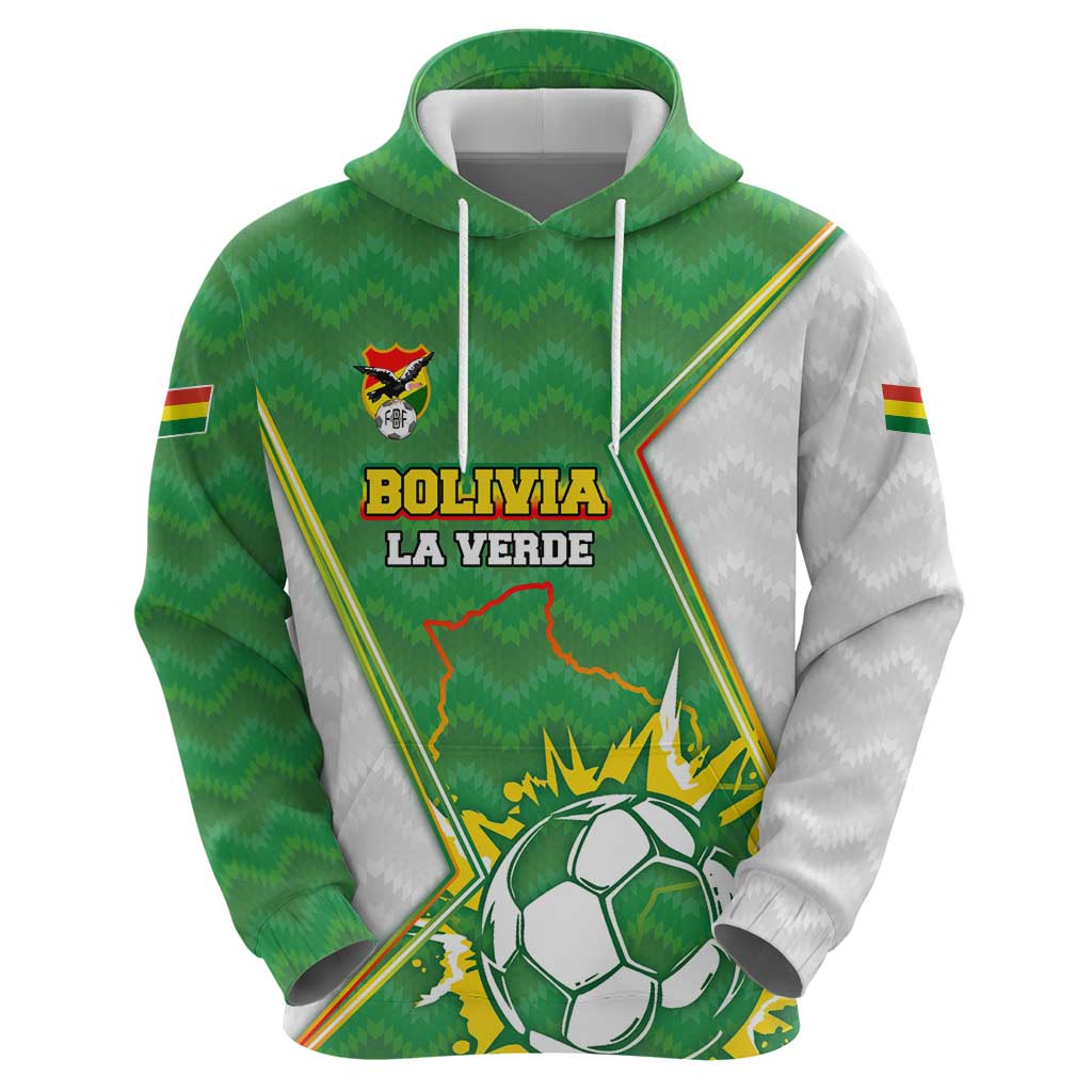 Personalized Bolivia La Verde Soccer Hoodie with Number and Flaming Ball Graphic TS04