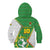 Personalized Bolivia La Verde Soccer Kid Hoodie with Number and Flaming Ball Graphic