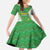 Personalized Bolivia La Verde Soccer Kid Short Sleeve Dress with Number and Flaming Ball Graphic