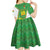 Personalized Bolivia La Verde Soccer Kid Short Sleeve Dress with Number and Flaming Ball Graphic