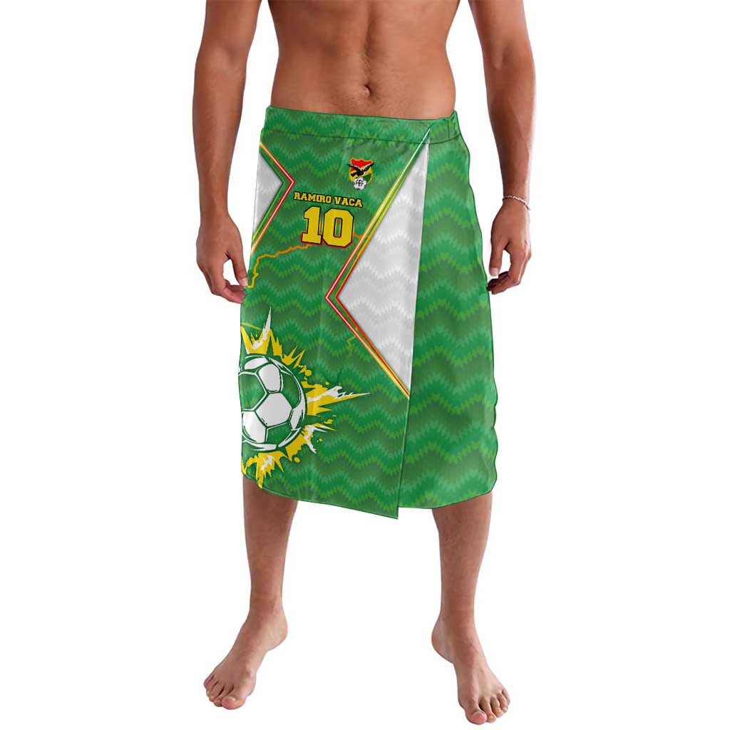 Personalized Bolivia La Verde Soccer Lavalava with Number and Flaming Ball Graphic