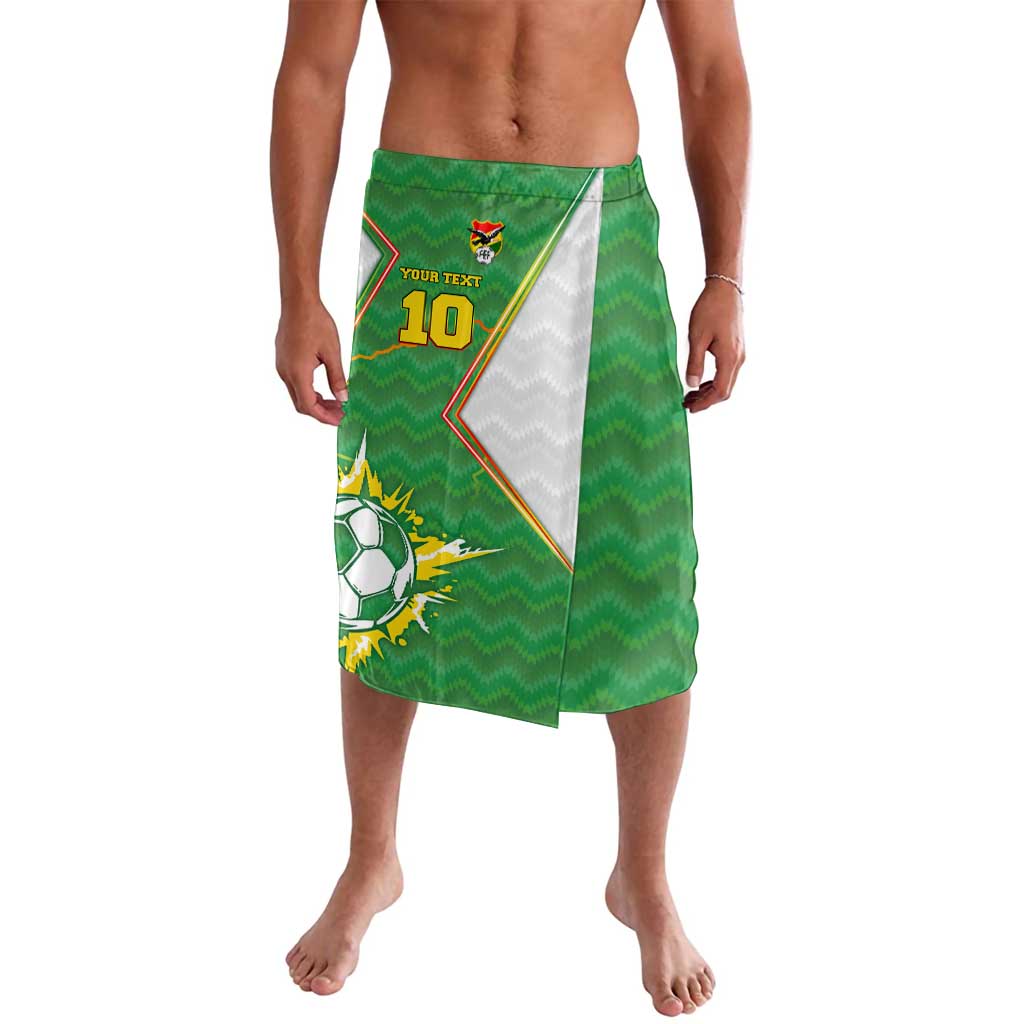 Personalized Bolivia La Verde Soccer Lavalava with Number and Flaming Ball Graphic TS04