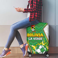 Bolivia La Verde Soccer Luggage Cover with Number and Flaming Ball Graphic