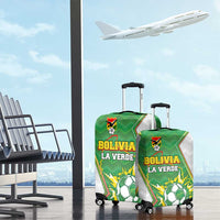 Bolivia La Verde Soccer Luggage Cover with Number and Flaming Ball Graphic
