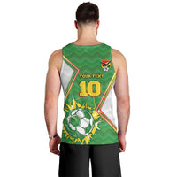 Personalized Bolivia La Verde Soccer Men Tank Top with Number and Flaming Ball Graphic TS04