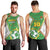 Personalized Bolivia La Verde Soccer Men Tank Top with Number and Flaming Ball Graphic TS04