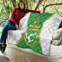Bolivia La Verde Soccer Quilt with Number and Flaming Ball Graphic