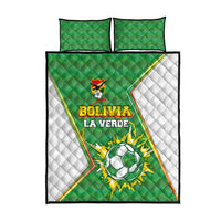 Bolivia La Verde Soccer Quilt Bed Set with Number and Flaming Ball Graphic