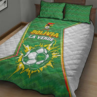 Bolivia La Verde Soccer Quilt Bed Set with Number and Flaming Ball Graphic