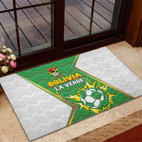 Bolivia La Verde Soccer Rubber Doormat with Number and Flaming Ball Graphic