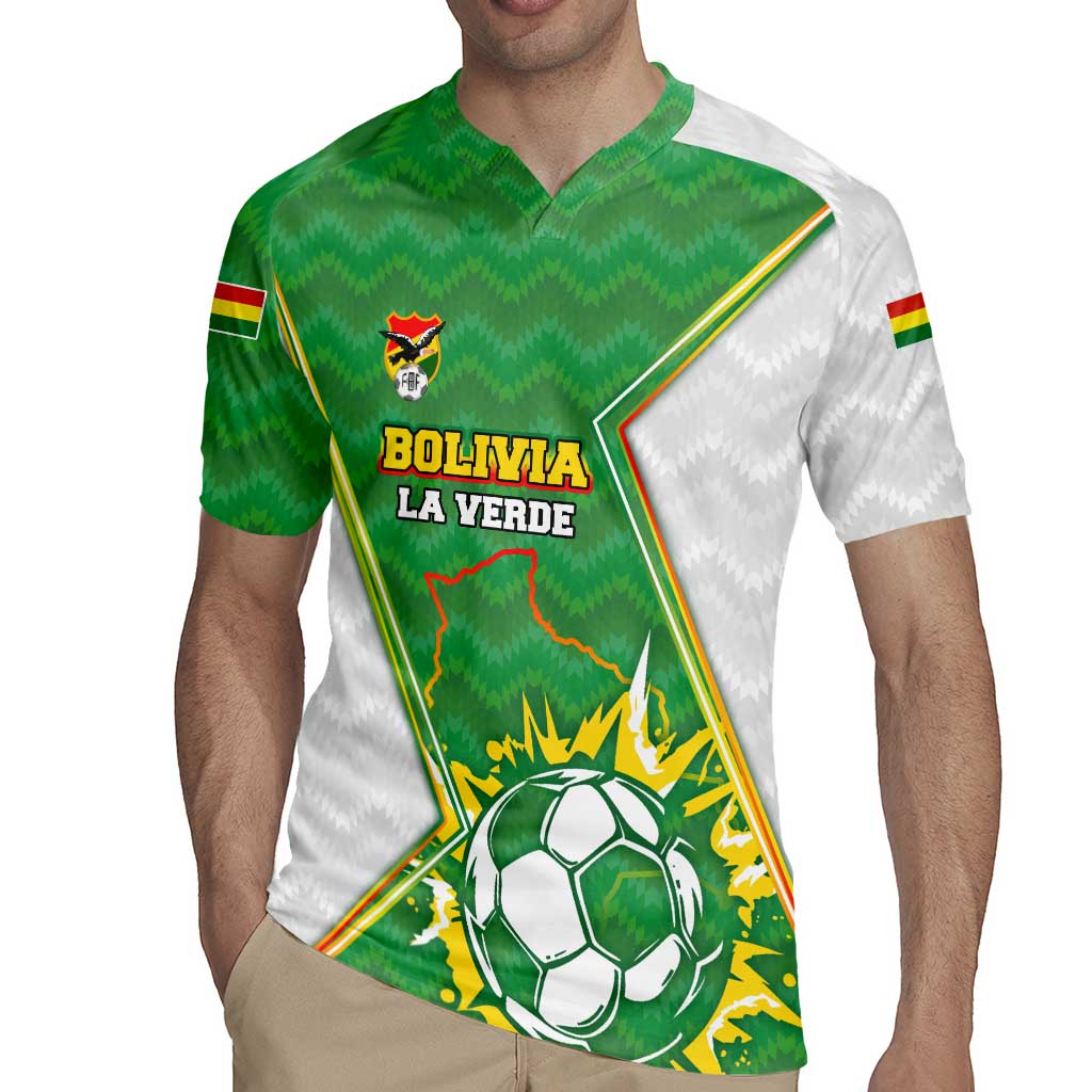 Personalized Bolivia La Verde Soccer Rugby Jersey with Number and Flaming Ball Graphic