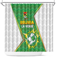 Bolivia La Verde Soccer Shower Curtain with Number and Flaming Ball Graphic