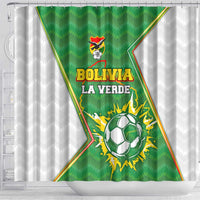 Bolivia La Verde Soccer Shower Curtain with Number and Flaming Ball Graphic