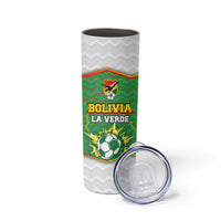 Bolivia La Verde Soccer Skinny Tumbler with Number and Flaming Ball Graphic TS04