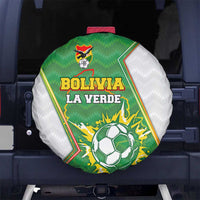 Bolivia La Verde Soccer Spare Tire Cover with Number and Flaming Ball Graphic