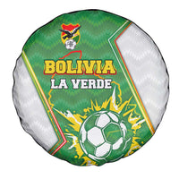 Bolivia La Verde Soccer Spare Tire Cover with Number and Flaming Ball Graphic