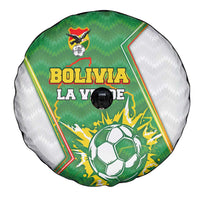 Bolivia La Verde Soccer Spare Tire Cover with Number and Flaming Ball Graphic