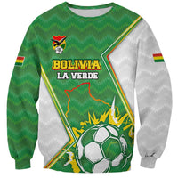 Personalized Bolivia La Verde Soccer Sweatshirt with Number and Flaming Ball Graphic