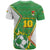 Personalized Bolivia La Verde Soccer T Shirt with Number and Flaming Ball Graphic