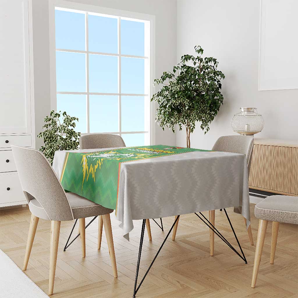 Bolivia La Verde Soccer Tablecloth with Number and Flaming Ball Graphic