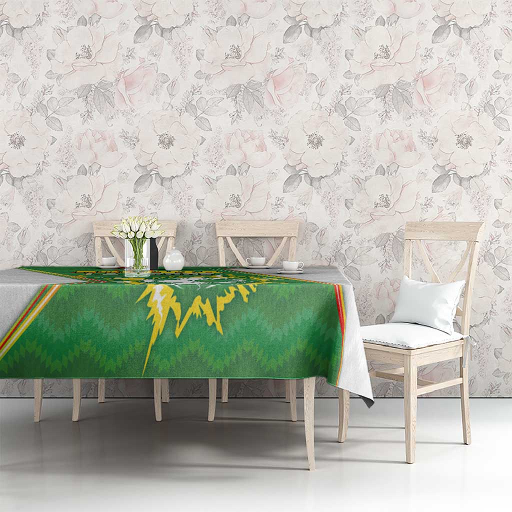 Bolivia La Verde Soccer Tablecloth with Number and Flaming Ball Graphic