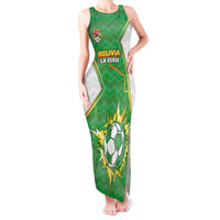 Personalized Bolivia La Verde Soccer Tank Maxi Dress with Number and Flaming Ball Graphic