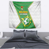Bolivia La Verde Soccer Tapestry with Number and Flaming Ball Graphic