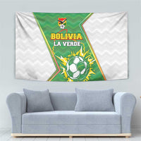 Bolivia La Verde Soccer Tapestry with Number and Flaming Ball Graphic