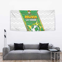 Bolivia La Verde Soccer Tapestry with Number and Flaming Ball Graphic