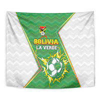 Bolivia La Verde Soccer Tapestry with Number and Flaming Ball Graphic