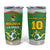 Bolivia La Verde Soccer Tumbler Cup with Number and Flaming Ball Graphic